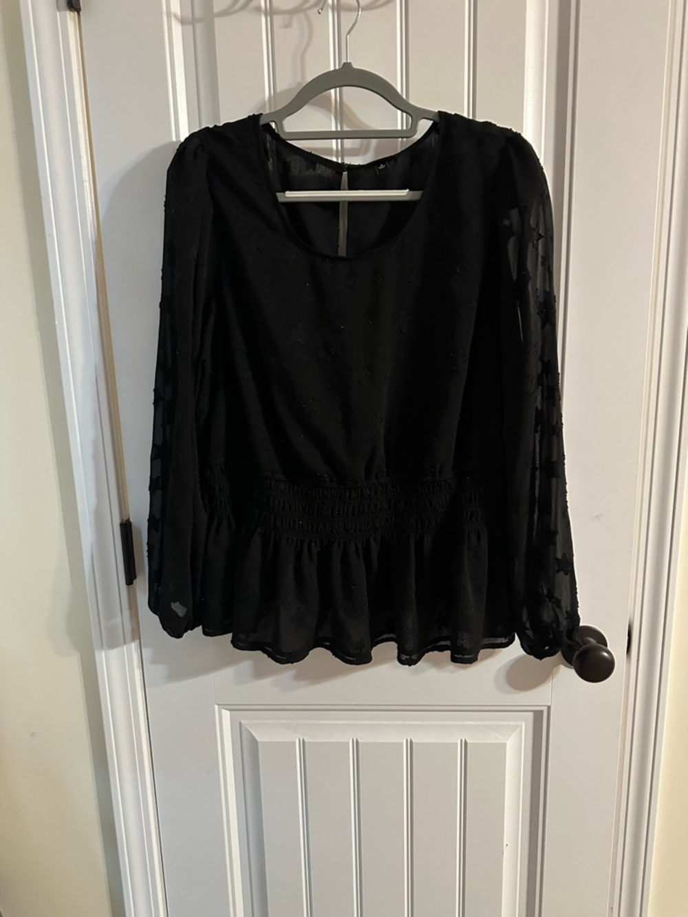 torrid Black Long-Sleeve Peplum Blouse